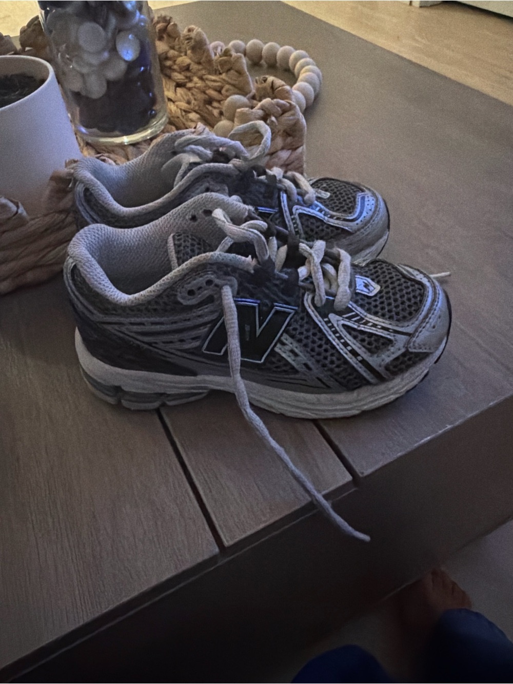 New Balance Kids Black and Gray Athletic Sneakers